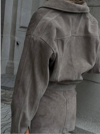 Milan real suede leather bomber jacket- Pre order