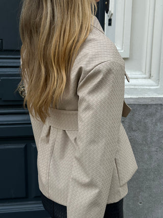 Èternelle cargo knitted leather jacket-Pre order