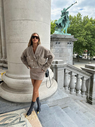 Milan real suede leather bomber jacket- Pre order