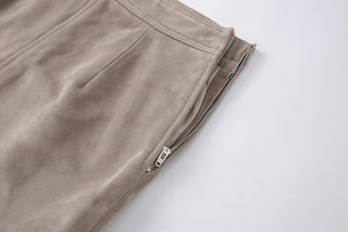 Milan real suede leather skirt- Pre order