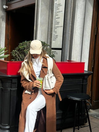 Lèe 100% Real Suede Leather Trench Coat Tan- PRE ORDER