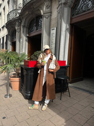 Lèe 100% Real Suede Leather Trench Coat Tan- PRE ORDER