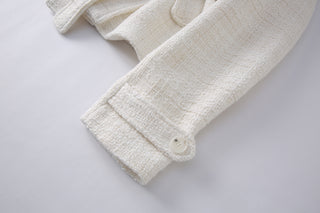 Lorè off white cream oversized tweed jacket