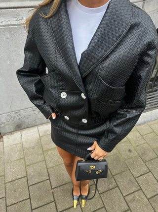 Milan black knitted bomber jacket- Pre order