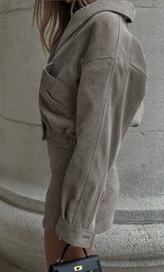 Milan real suede leather bomber jacket- Pre order