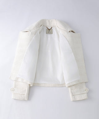 Lorè off white cream oversized tweed jacket