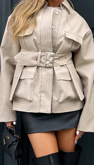 Èternelle cargo knitted leather jacket-Pre order