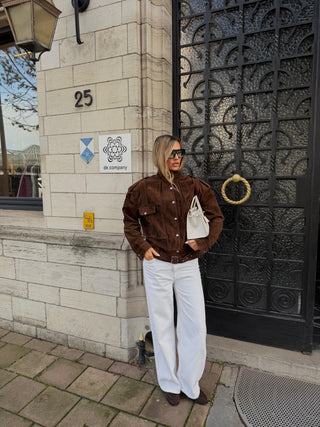 Raphaéla real suede leather jacket