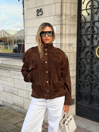 Raphaéla real suede leather jacket