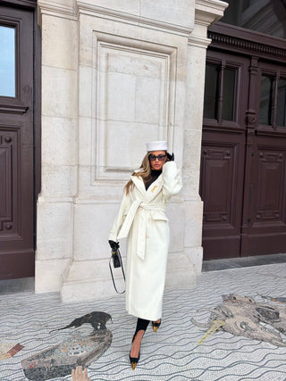 Élisabeth white cream Cashmere Coat