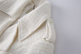 Lorè off white cream oversized tweed jacket