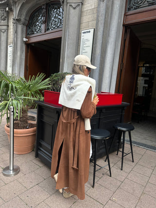 Lèe 100% Real Suede Leather Trench Coat Tan- PRE ORDER