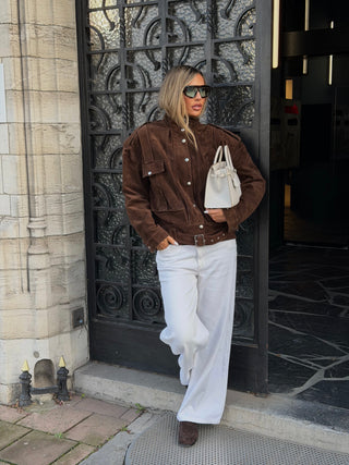 Raphaéla real suede leather jacket